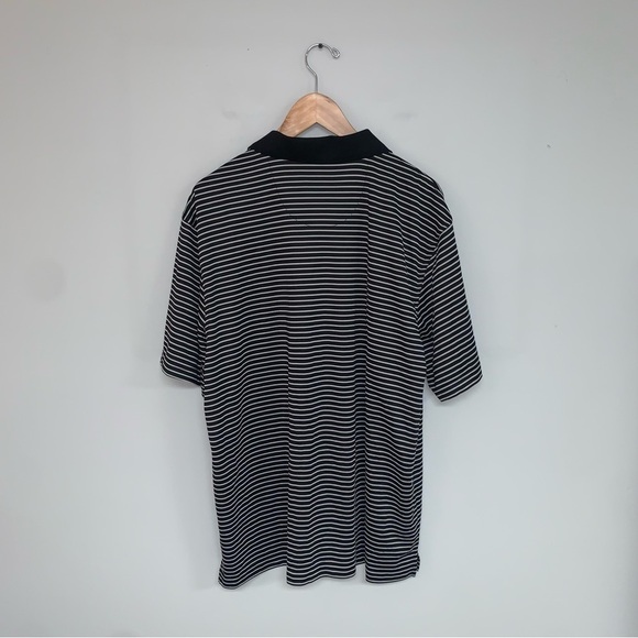 PGA Tour Golf Polo Men's Size Extra Large XL Black & White Striped Shirt Top - Picture 5 of 5
